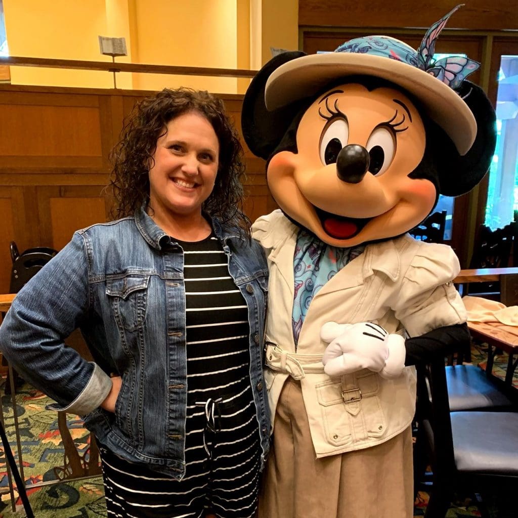 blogger misty standing with mickey mouse